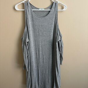 Off shoulder oversize gray tunic